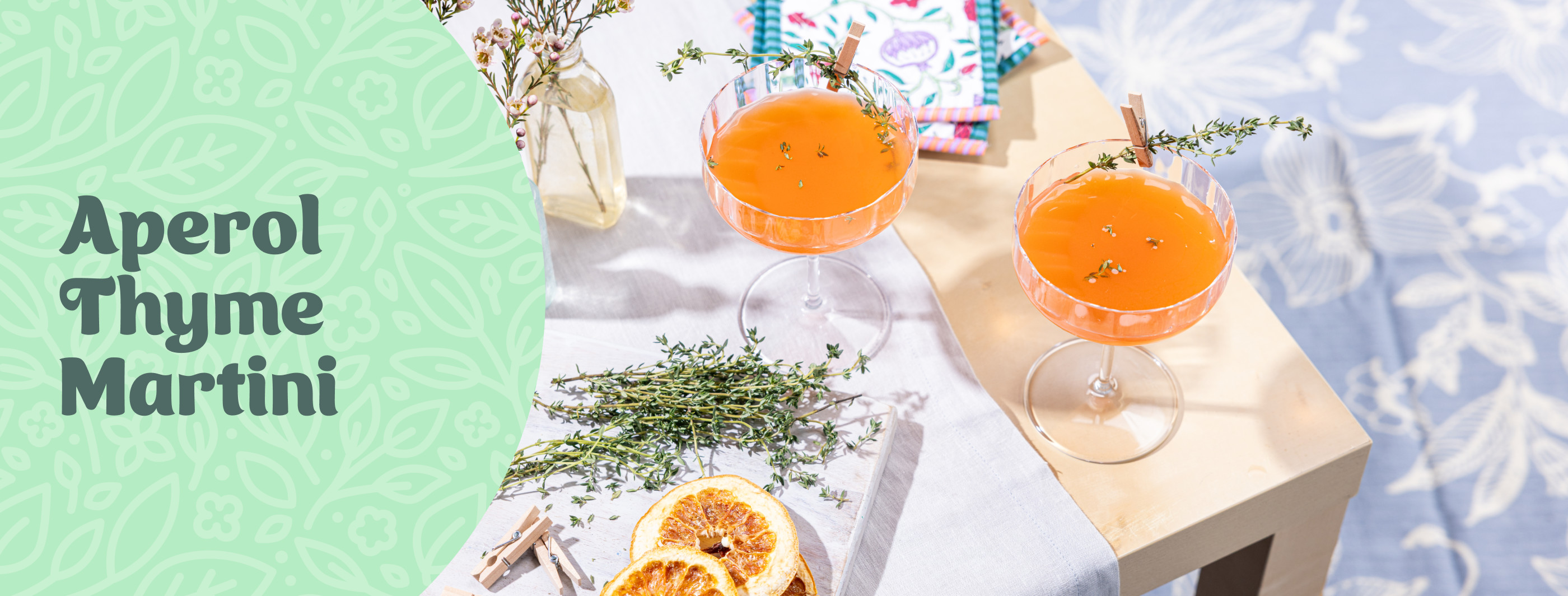 Aperol Thyme Martini Cocktail