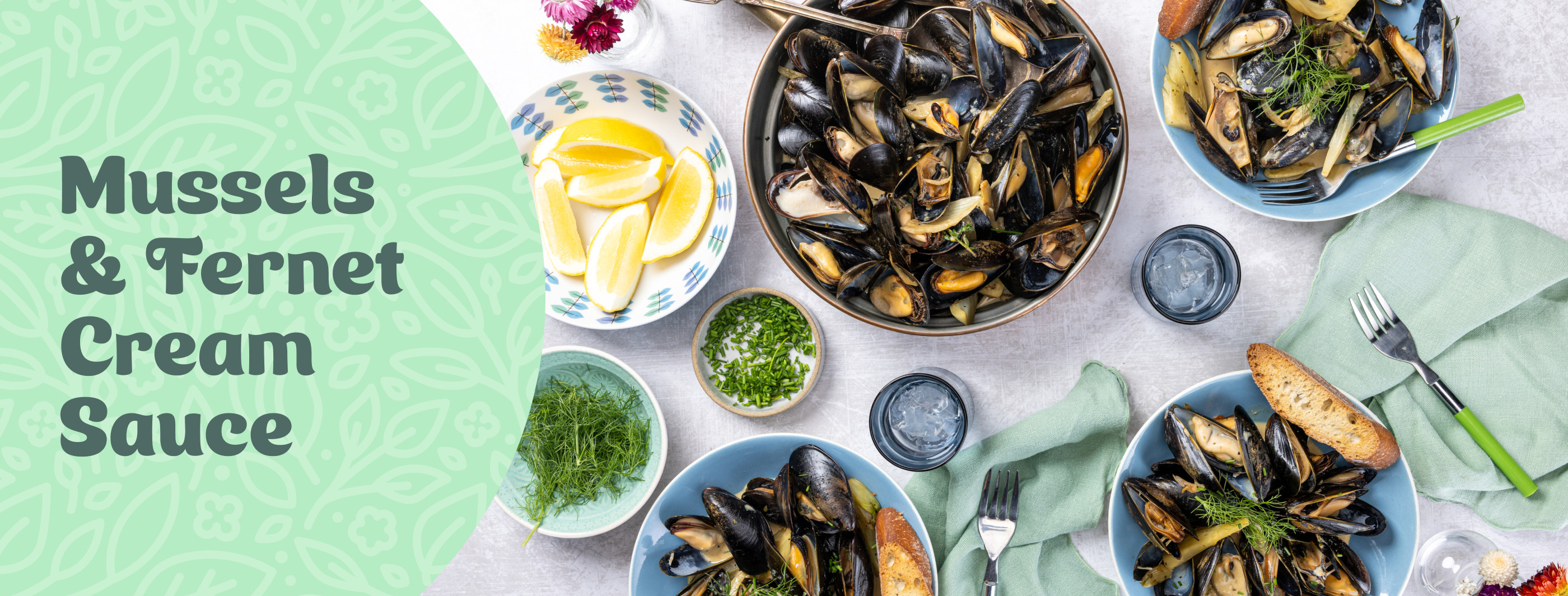Mussels and Fernet Cream Sauce