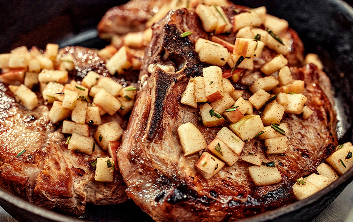 Bourbon Apple Cider Pork Chops