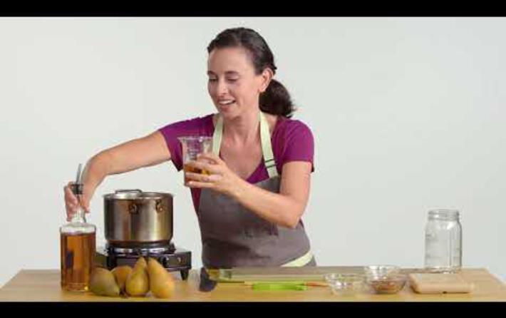 Vanilla Panna Cotta with Whiskey Poached Pears